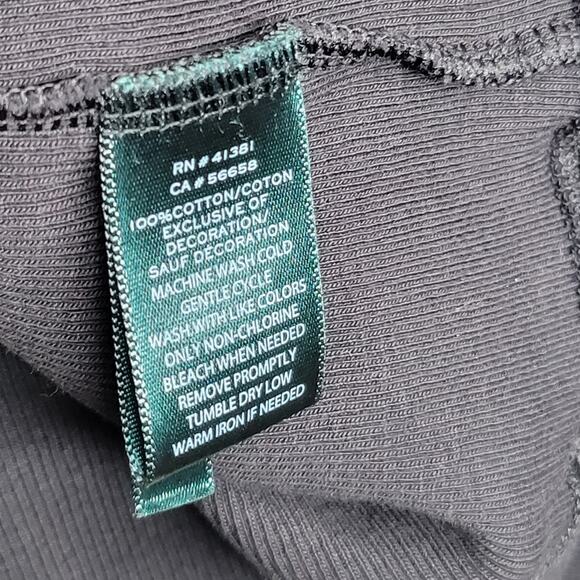 Lauren Ralph Lauren Tank Top Womens Size 2X Basic Black Ribbed Knit 100% Cotton - Picture 7 of 7